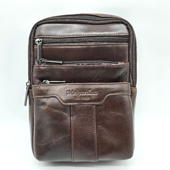 Hebetag Handbags - Hebetag Small Leather Sling Shoulder Bag for Men & Women – Travel Crossbody Pack